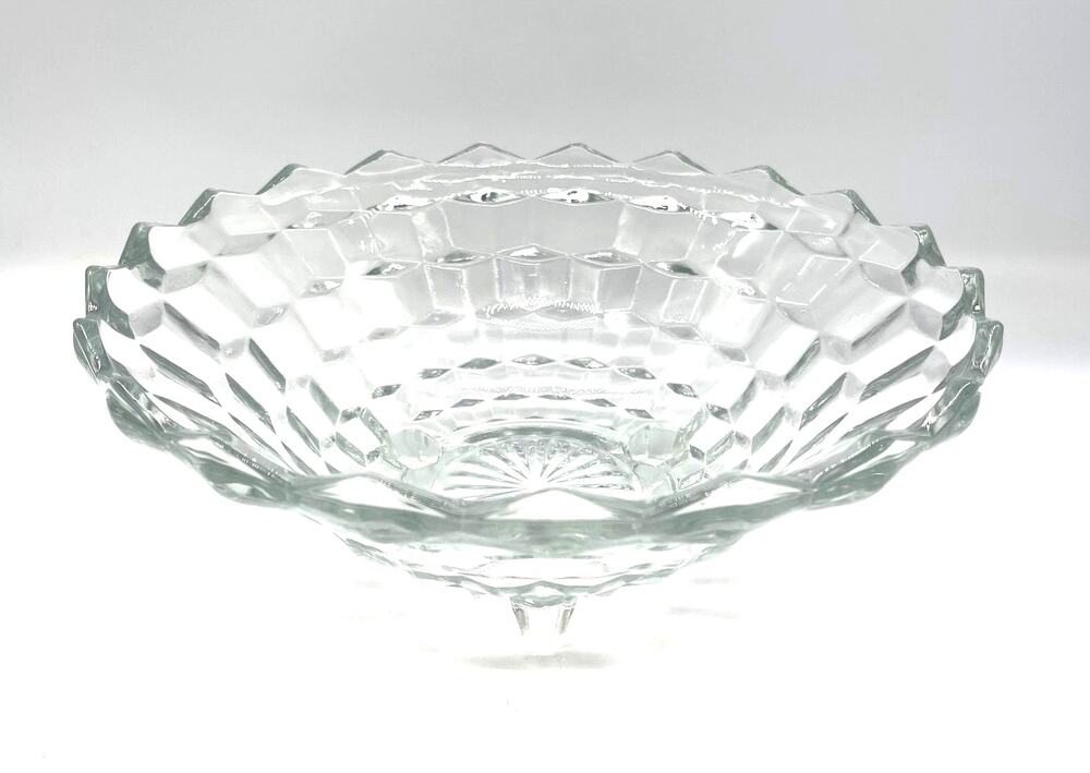 10" Indiana Glass Colony Whitehall Clear 3-footed Bowl